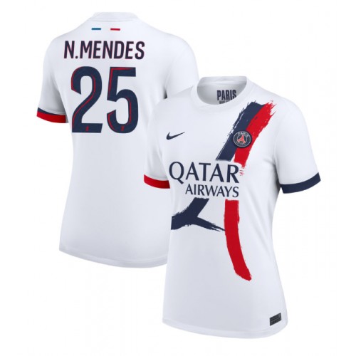 Fotbalové Dres Paris Saint-Germain Nuno Mendes #25 Dámské Venkovní 2024-25 Krátký Rukáv